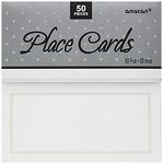 Amscan 340248 Pearlized Wedding Place Cards, White, 4" x 4", 50ct