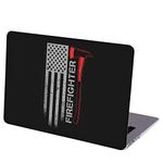 MINGDAO Case Compatible with MacBook MacBook Air 13 inch, Hard Protective Shell with Keyboard Cover ( A1369 A1466, 2010-2017 Release) - Firefighter and USA Flag of Star and Stripe