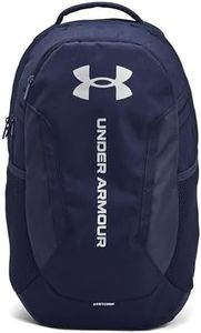 Under Armour Unisex-Adult Hustle 6.0 Backpack, (411) Midnight Navy/Midnight Navy/Metallic Silver, One Size Fits Most