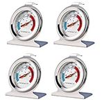 Refrigerator Thermometers, 4pcs Stainless steel Large Dial Refrigerator Freezer Thermometer, Stainless steel Thermometer