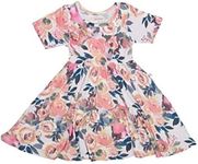 Posh Peanut Little Girls Dresses - Baby Clothes from Soft Viscose from Bamboo - Perfect Kids Summer Dress (Dusk Rose, 3T-4T)