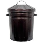 Easy Shopping Small 15 Litre 15L Round Shape Several Bronze/Oxy Metal Bin Recycle Rubbish Waste Dustbin Bin with Lid