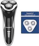 SweetLF 3D Rechargeable IPX7 Waterproof Electric Shaver Wet and Dry Men's Rotary Shavers Electric Shaving Razors with 3PCS replacement Shaving Cutter net blades (18.5 * 8.8 * 7.4 CM)