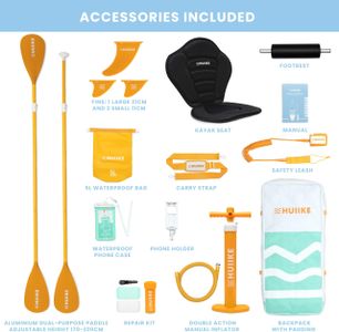 HUIIKE 10ft Inflatable Paddle Board – Stand Up SUP with Accessories