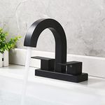 KES Bathroom Faucet Matte Black Vessel Sink Faucet for Bathroom Sink 2 Handles 3 Holes Modern Centerset Vanity Faucet 4-Inches Lead-Free Brass Construction (Supply Hoses Included), L4118LF-BK