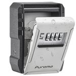 Puroma Key Lock Box with Key Hook, Resettable 4-Digit Combination Lockbox Waterproof Key Storage Security Lockbox Wall Mounted Lockbox Large Capacity for House Keys, Car Keys, ID Cards (Black & Gray)