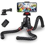 Phone Tripod, ZETONG 360 Degree Rotation Flexible Tripod Octopus Travel Tripod for iPhone/Smartphone/DSLR/Sports Action Camera with Bluetooth Wireless Remote Shutter