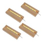 YWNYT 2 Pack/4 Pack LED Lights Display Base, Wooden Rectangle Display Pedestal Art Lights Display Stand for Crystal Glass Resin Art DIY Decorative Ornament (4 Pack)