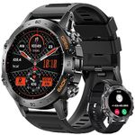 LIGE Military Smart Watch Men Answer/Make Calls,1.39" HD 400mAh Long Battary Fitness Tracker 100+Sports Modes Heart Rate Sleep Monitor, Outdoor Waterproof 2 Straps Smart Watch for Android iOS