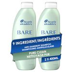 Head & Shoulders BARE Pure Clean Anti-Dandruff Shampoo, Twin Pack, 800 mL Total (400 mL Each)