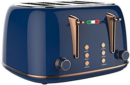 Vintage Electric 4 Slice Toaster Copper Blue Stainless Steel 1650W