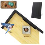 Birdkiss Smart Bird House with Camera: Wireless Bird Camera with Solar Panel - Motion Activated & Auto Capture HD Bird Video - Black