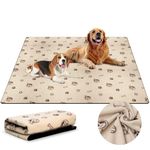 Barpor 72" x 72" Washable Dog Pee Pads Reusable Non-Slip - Printed Puppy Pads Indoor Potty Training Leakproof, Whelping Pads for Floor, Bed, Crate, Cadges, Playpen, Couch Waterproof, Beige