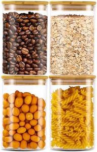 Cotepi Set di 4 Barattoli Vetro con Coperchio, barattoli cucina,1200ml Barattoli Vetro Ermetici per la Conservazione di Prodotti Secchi, Pasta,Spezie, Noci