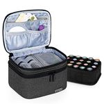 Luxja Essential Oil Carrying Case - Holds 20 Bottles (5ml-30ml, Also Fits for Roller Bottles), Double-Layer Organizer Bag for Essential Oil and Accessories (Bag Only), Black