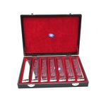 Swan 24 Hole Polyphonic Harmonica C Key A/B/D/E/F/G 7 Keys Set Professional Tremolo Harmonica Beginners and Adults