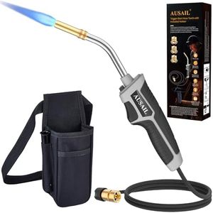 Propane Torch Kit,Mapp Map Gas Torch with Included Holster,Trigger Start 5' Long Hose Torch,Adjustable Flame Map Gas Torch Kit,Brazing Torch Kit,Soldering Torch for Welding Soldering Brazing