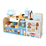 Melissa & Doug Wooden Cool Scoops Ice Creamery Play Food Toy, Toy kitchen, Ice cream toy for girls and boys, Pretend play food montessori toy 3 year old, Gift for 3 year old boy or girl