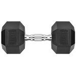 Hex Dumbbell Rubber Encased Hex Dumbbell Exercise & Fitness Hex Dumbbell, Hand Weight for Strength Training / 32.5LB