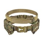 IDOGEAR Tactical Belt MOLLE Military Belt Modular Rigger's Belt Adjustable Combat Belt With Inner Belt And Outer Belt Set (Multi-camo, Medium)