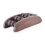 Brookstone Wood Foot Massager - Wooden Massage Roller to Stimulate Foot Reflexes, Relieve Stress, and Soothe Tension - Foot Roller (Walnut)