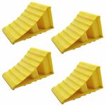 HRJZF 4 Pack Wheel Chocks, Non Slip Base, Tire Chocks，Heavy Duty Safety Wheel Chocks for RV, Trailer - Car Truck Stopper，Helps Keep Your Trailer or RV in Place