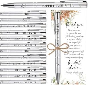 Chiisong 30 Sets Bridal Shower Favors for Guests Wedding Pens Bulk with Thank You Cards Bridal Shower Retractable Ballpoint Pen for Guest Gifts Game Prizes Wedding Souvenirs (Boho Flower)
