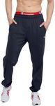 Champion Men's Everyday Fitted Ankle Cotton Pants, 31.5" Inseam, Cotton Knit Pants Left Hip C Logo, Cotton Warm-Up Pants Navy