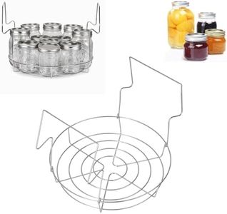Stainless Steel Canning Rack, Foldable Contoured Steel Handles Hot Water Canner Rack for 8 Mason Jars of 16 Fluid Ounces for Home Kitchen Use