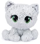 P.Lushes Pets Gem Stars Collection, Deidra Van Drip Leopard Stuffed Animal, Gray/Silver, 6”