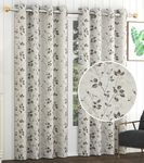 FRESH FROM LOOM Cotton Bedroom Curtains Set of 2 Window Parda | Floral Room Darkening 7 Feet Long Curtains for Living Room with Eyelets Ring Parde Screens (7ft, Leaf Coffee, 2pc)