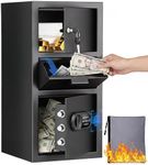 BlackSmith 6.0 Cuft Biometric Cash Depository Drop Safe for Business | Large Cash Drop Safe,Independent Lock Box,Anti-Fishing Slot, Fingerprint/Keypad/Key/Type-C Unlock,Alarm,Commercial Retail Use