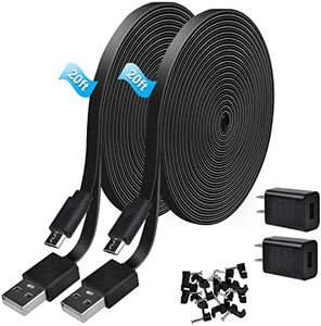 2pack 20FT Power Extension Cable with Power Adapter for Blink XT / XT2 & Blink Outdoor(3rd Gen) Camera, Wyze Cam v4/v3/OG,Weatherproof Power Cord for Security Camera