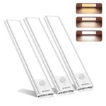 Talabat® New LED 36 Motion 3 Mode Sensor Cabinet Light, Under Counter Closet Lighting USB Rechargeable Kitchen Night Lights, Battery Powered, Uniform Light for Wardrobe, Cabinet (Pack of 3)