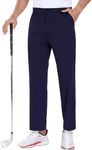 COOFANDY Men's Stretch Golf Joggers Pants Slim Fit Casual Work Athletic Dress Jogger with Belt Loops Navy Blue