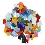 Belle Vous Mosaic Mixed Coloured Tiles (800g/1.76lbs) - Approximately 50-60 Pieces - Various Sizes and Shapes - Assorted Stained Glass Tiles for Handmade DIY Art/Crafts and Home Decoration