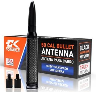 Carbon Fiber Short Antenna for Truck - Antenna Chevy Silverado GMC Sierra (Year 1999-2025), Chevy Silverado 1500 Accessories, GMC Sierra Accessories, Car Antenna Replacement, Antena para Carro, Black