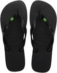 Havaianas Men's Brasil Logo Flip Flop,Black,45/46 BR (12 M US)