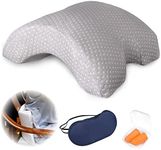 ALEVMOOM Couple Pillow Arm Pillow Cuddle Pillow with Hole Neck Cervical Pillow for Couples Memory Foam U Shaped for Side Sleeper Office Rest Pillow (All Grey)