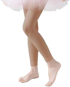 EPEIUS Ballet Tights for Girls Footless Dance Tights Toddler Soft School Stockings Kids Leggings Pantyhose 3t-14 Years, Nude,1 Pack, 5-8 Years
