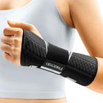 FREETOO Carpal Tunnel Wrist Brace Pro, Single-Pull Wrist Support for Sleeping with S Shape Splint, Lightweight Hand Brace for Women Men, Tendonitis, Arthritis Pain Relief, Black/Light Gray(Left,S/M)