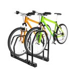 G A Engineering Co Floor-Mount Staggered Bicycle Parking Stand: Securely Store 2 Bikes, Maximize Garage & Compact Space - Pack of 1, Sturdy Mild Steel in Sleek Black Finish