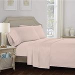 Color Sense 100% Cotton Blush Flat Sheets Only Queen Size, Cool & Crisp Percale Queen Flat Sheet, Highly Breathable & Comfortable, Lightweight Blush Bed Sheet (92 in. x 103 in.)