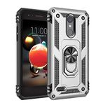 for LG K8 2018 Case,360 Degree Rotating Ring Holder Kickstand Case for LG K Series K9 2018 / K8+ 2018 / LMX210CM Fortune 2 / Aristo 2 LM-X210 / Aristo 2 Plus/Aristo 3 LMX220MA Case Cover Silver