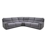 Recliner Sofa Set, Corner Sofa Set Large 5 Seats Fabric Armchair Set, Reclining Sectional Sofa Set Motor Recliner Padded Sofa with Side USB Charger Port for Living Room Home Furniture - 2C2 Set