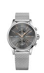 BOSS Chronograph Quartz Watch for Men with Silver Stainless Steel Mesh Bracelet - 1513440, Steel/Grey