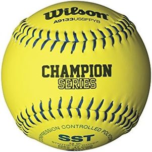Wilson USSSA Series Synthetic Leather Softball (1 Dozen), Optic Yellow, 12-Inch