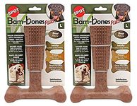 Ethical Pet 2 Pack of Bambones Plus Dog Chew Toys, Large 7 Inch, Beef Flavor