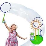 OleOletOy Giant Bubble Wand Set: Big Bubble Maker Toy for Kids and Adults with Bubble Refill, Fun Outdoor and Indoor Activity for Girls, Boys, Toddlers and Children to Enjoy