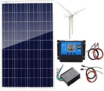 AUECOOR 12Volts 100 Watts Wind Solar Generator: 12V/24V 100W Wind Turbine+ 12V 100W Polycrystalline Solar Panel+Solar controller+Wind controller+Accessories Rv Marine Boat Home